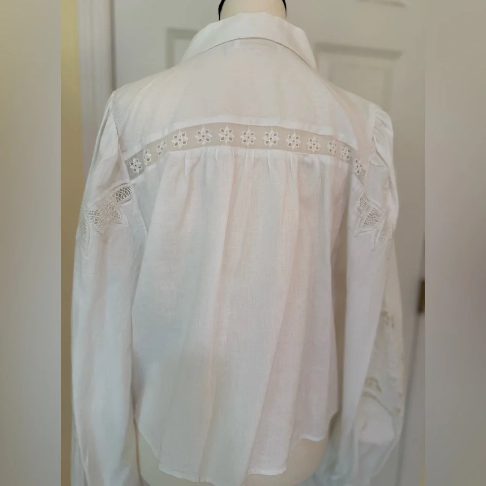 LoveShack Fancy Sansom Blouse in White - Picture 4 of 4